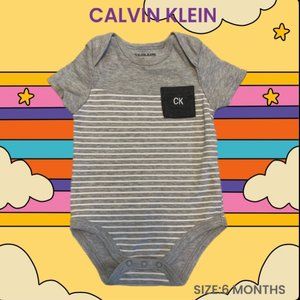 CALVIN KLEIN SIZE 6 MONTHS ONE PIECE BABY SUIT GREY COLOURED